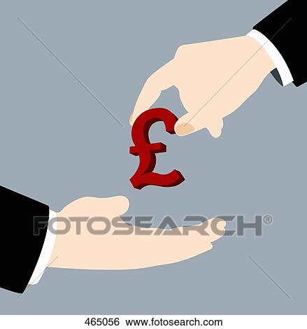 A businessman handing a pound symbol to another businessman View Large Illustration Stock Illustration - A businessman handing a pound symbol to another businessman. Fotosearch
