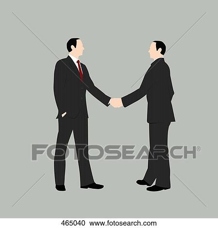 Two businessmen shaking hands View Large Illustration Clipart - Two businessmen shaking hands. Fotosearch