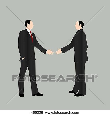 Two businessmen shaking hands View Large Illustration Stock Illustration - Two businessmen shaking hands. Fotosearch