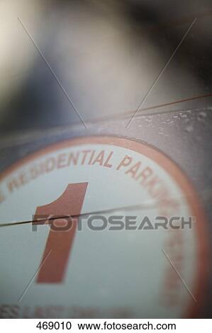 Detail of a residential parking sticker View Large Photo Image Stock Image - Detail of a residential parking sticker. Fotosearch