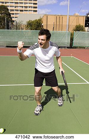 A tennis player celebrating View Large Photo Image Stock Image - A tennis player celebrating. Fotosearch