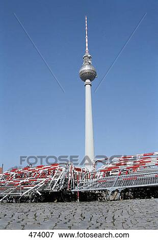 Barricades below the Television Tower, Alexanderplatz, Berlin, Germany View Large Photo Image Stock Photo - Barricades below the Television Tower, Alexanderplatz, Berlin, Germany. Fotosearch