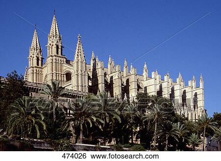 Stock Photograph - Palma Cathedral, Majorca, Spain. Fotosearch