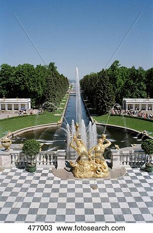Fountains in the garden of Petrodvorest Palace, St. Petersburg, Russia View Large Photo Image Stock Image - Fountains in the garden of Petrodvorest Palace, St. Petersburg, Russia. Fotosearch