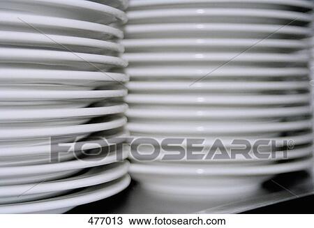 Piles of white plates View Large Photo Image Stock Image - Piles of white plates. Fotosearch