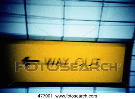 Stock Image - 'Way Out' sign. Fotosearch