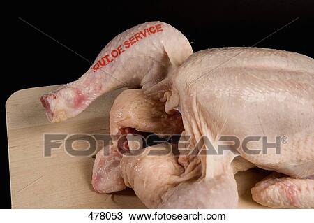 A raw chicken stamped 'Out of Service' View Large Photo Image Stock Image - A raw chicken stamped 'Out of Service'. Fotosearch