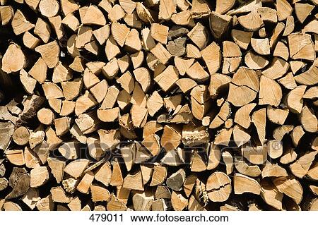 Stock Image - Stacked logs. Fotosearch