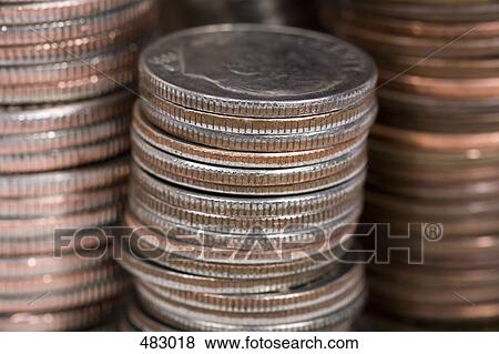 Detail of stacks of coins View Large Photo Image Stock Photo - Detail of stacks of coins. Fotosearch