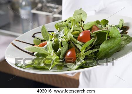 A tomato and green leaf salad View Large Photo Image Stock Photograph - A tomato and green leaf salad. Fotosearch
