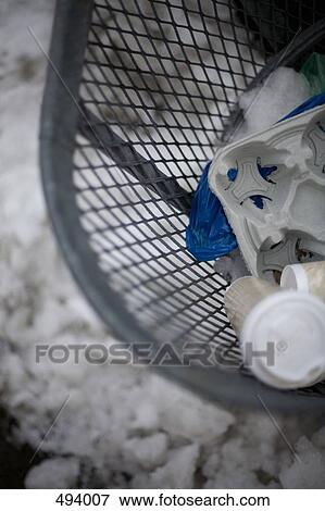 Detail of a garbage in a wire mesh bin View Large Photo Image Stock Photo - Detail of a garbage in a wire mesh bin. Fotosearch
