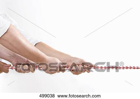 Two men pulling a rope View Large Photo Image Stock Photo - Two men pulling a rope. Fotosearch