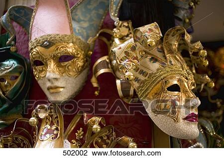 Stock Image - Carnival masks in Venice. Fotosearch
