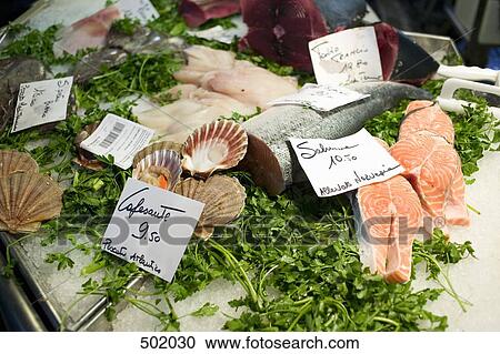 Stock Image - Fresh fish stall. Fotosearch