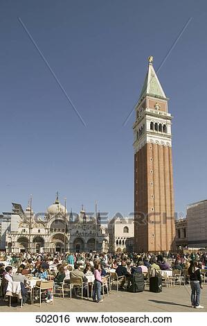 Pavement cafe on St Mark's Square, Venice View Large Photo Image Stock Photograph - Pavement cafe on St Mark's Square, Venice. Fotosearch