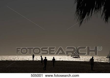 People on a beach at sunset View Large Photo Image Stock Image - People on a beach at sunset. Fotosearch