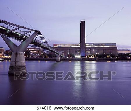 Tate Modern and the Millennium Bridge in London View Large Photo Image Stock Photograph - Tate Modern and the Millennium Bridge in London. Fotosearch