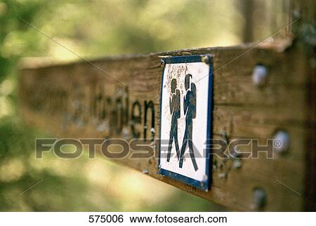 Stock Photograph - A hiking information sign. Fotosearch