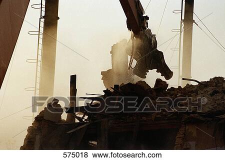 Stock Photo - Demolishing a building. Fotosearch