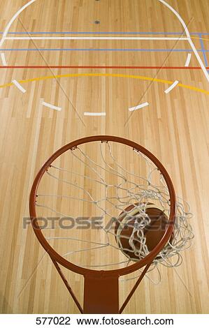 Stock Image - A basket being made by a basketball. Fotosearch