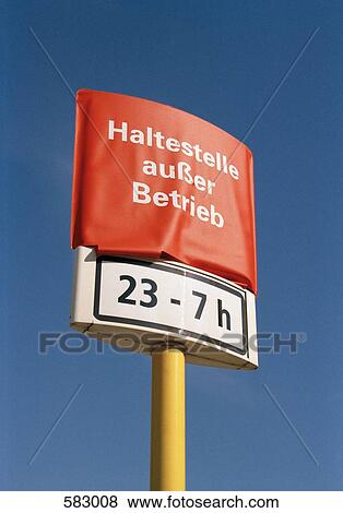 Bus stop with out of service sign View Large Photo Image Stock Photo - Bus stop with out of service sign. Fotosearch