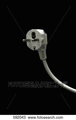 Stock Image - A studio shot of a two-prong electric plug and cord. Fotosearch