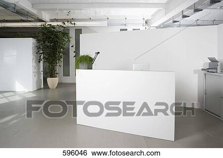 Reception Desk In The Foyer Of An Office Building Stock Photograph