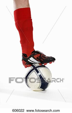 Studio shot of a soccer player's leg and his foot on top of a soccer ball View Large Photo Image Stock Image - Studio shot of a soccer player's leg and his foot on top of a soccer ball. Fotosearch
