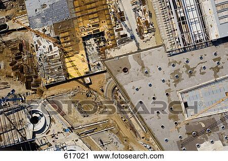 Stock Image - Aerial view of a construction site. Fotosearch