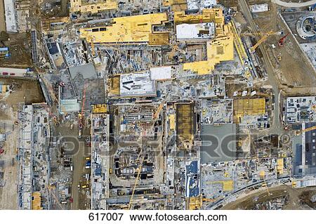 Aerial view of a construction site View Large Photo Image Stock Photo - Aerial view of a construction site. Fotosearch