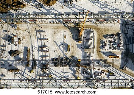 Stock Photography - Aerial view of a construction site. Fotosearch