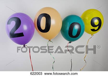 Balloons celebrating 2009 View Large Photo Image Stock Image - Balloons celebrating 2009. Fotosearch