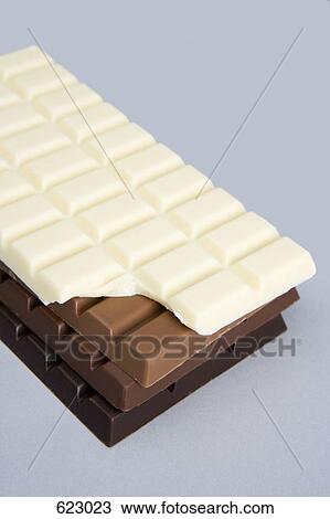 Stock Image - Four chocolate bars. Fotosearch