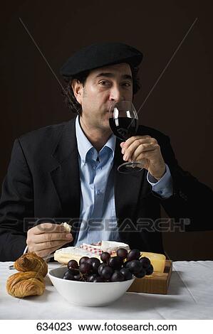 Stereotypical French man with stereotypical French food View Large Photo Image Stock Image - Stereotypical French man with stereotypical French food. Fotosearch