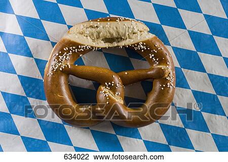 Still life of pretzel on a stereotypical German blue checked tablecloth View Large Photo Image Stock Image - Still life of pretzel on a stereotypical German blue checked tablecloth. Fotosearch