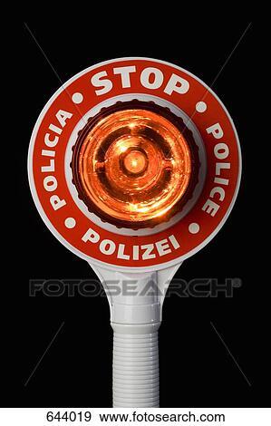 A Police stop sign View Large Photo Image Stock Photo - A Police stop sign. Fotosearch