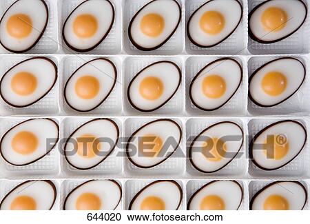 Stock Image - A tray of chocolate eggs. Fotosearch