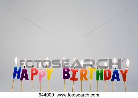 Candles spelling ‘Happy Birthday’ View Large Photo Image Stock Photo - Candles spelling ‘Happy Birthday’. Fotosearch