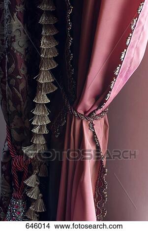 Picture - Close up of open curtains. Fotosearch