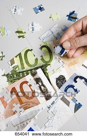 Stock Image - European currency jigsaw puzzle. Fotosearch