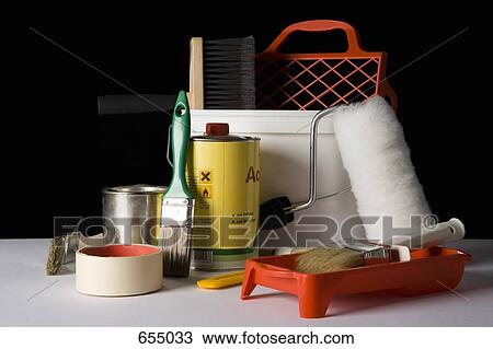 Stock Image - House painter’s equipment. Fotosearch