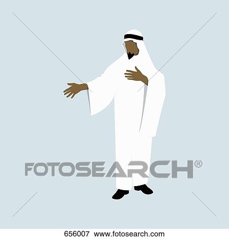 A stereotypical Saudi Arabian man View Large Illustration Stock Illustration - A stereotypical Saudi Arabian man. Fotosearch