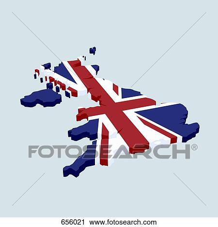 British flag in the shape of Great Britain View Large Illustration Clip Art - British flag in the shape of Great Britain. Fotosearch
