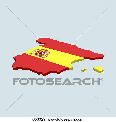 Spanish flag in the shape of Spain View Large Illustration Stock Illustration - Spanish flag in the shape of Spain. Fotosearch