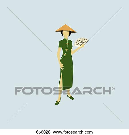 Stock Illustration - Stereotypical Chinese woman. Fotosearch