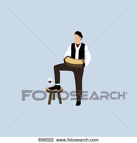 Stereotypical French man View Large Illustration Drawing - Stereotypical French man. Fotosearch