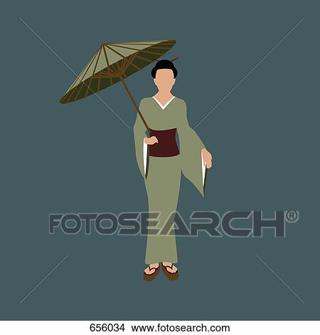 Stereotypical Japanese woman View Large Illustration Stock Illustration - Stereotypical Japanese woman. Fotosearch