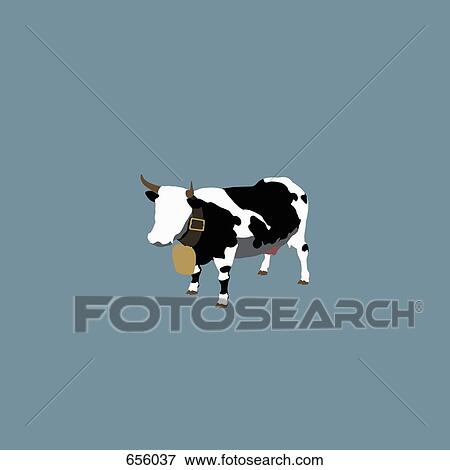 Stock Illustration - Stereotypical Swiss dairy cow. Fotosearch