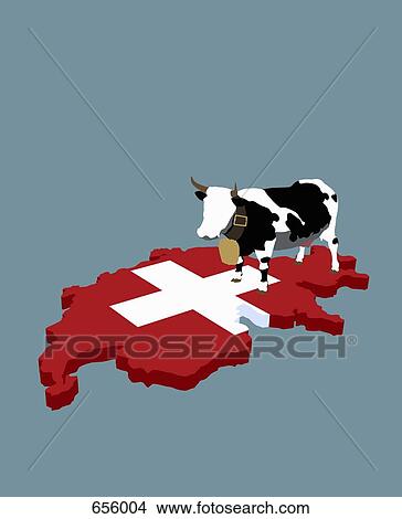 Swiss cultural stereotype and Swiss flag in the shape of Switzerland View Large Illustration Stock Illustration - Swiss cultural stereotype and Swiss flag in the shape of Switzerland. Fotosearch