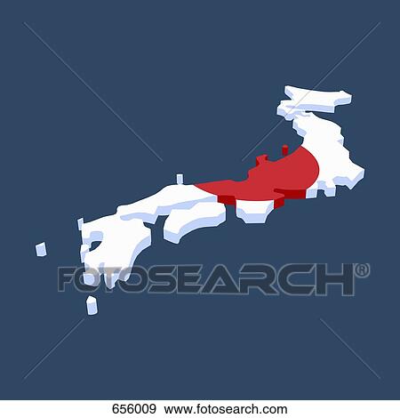 The Japanese flag in the shape of Japan View Large Illustration Stock Illustration - The Japanese flag in the shape of Japan. Fotosearch